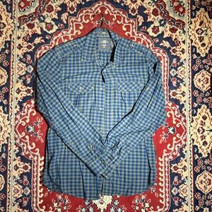 H&M Blue and Black Checkered Casual Shirt